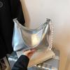 2025 Retro Verano Nueva Moda Casual Simple Color Puro Bolso Dumpling Estilo Extranjero Bolso de Hombro Axilar Brillante Bandolera