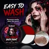 Paleta de Pintura Corporal Halloween KineShineX, Pintura Facial y Corporal Roja, Negra y Blanca para Fiestas