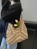 Bolsas Tejidas a Mano para Mujer 2025 Nuevo Estilo Coreano Estilo Bosque Retro Calado Bolso Bandolera de Celebridad de Internet Bolso de Hombro
