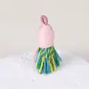 Pingente de Borla Pequena de Fio de Algodão Enrolado à Mão Estilo Xizang, Material para Pulseira DIY Feito à Mão, Ornamento de Borla Curta com Tampa Rosqueada