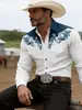 Amazon Camisa Vaquera Occidental de Manga Larga para Hombre Corte Slim Fit En Stock Modelo Nuevo Transfronterizo