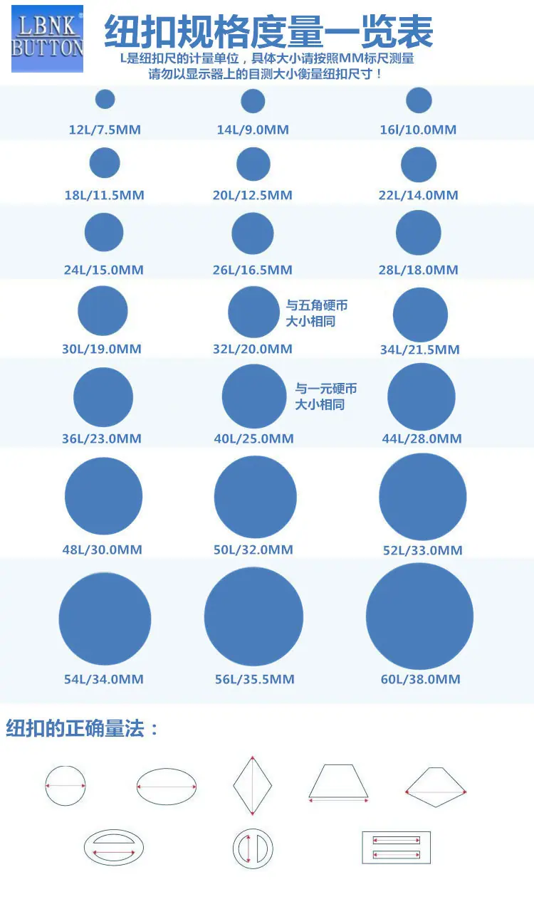 尺寸对照表模板