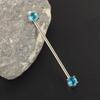 Brincos de Tarraxa Europeus e Americanos de Aço Inoxidável Personalizados Zircônia Piercing Industrial Barra Transversal Joias