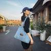 Bolsa de Lona Diseño de Nicho Sentido del Estilo Bolso de Hombro de Lona de Mezclilla Bolso de Mujer Gran Capacidad Bolsa de Compras Bolso Tote Artístico Japonés y Coreano
