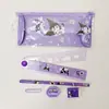 Set de papelería combinado de dibujos animados Sanrio para estudiantes de primaria, Estuche bonito, Útiles escolares, Regalo de cumpleaños para niños