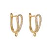 Hebilla de Oreja de Circonita en Forma de U Accesorios DIY Moda Europea y Americana Aretes Simples Hebilla de Oreja Versátil Material Semielaborado Aretes al por Mayor