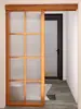 Puerta de celosía estilo japonés puerta corrediza puerta de cristal de cocina mampara puerta corrediza madera maciza baño puerta de granero riel colgante puerta