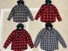 Jaqueta masculina de inverno com capuz de veludo xadrez, jaqueta masculina de veludo quente e moderna, camisa casual