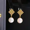 Accesorios DIY Clavijas para Pendientes de Perla Hueca con Forma de Diamante de Plata de Ley S925, Pendientes Personalizados para Mujer con Montura de Plata 7-12