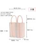 Bolsa Cuadrada Tejida a Mano de Plástico Color Macarrón de Verano Contraste de Color Moda de Nicho para Playa Viaje para Niños Grandes