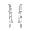 Pendientes de Borla Corazón de Circonita Suaves y Ultra Brillantes Estilo Francés, Pendientes Versátiles Elegantes y Exquisitos, Pendientes de Lujo Ligero y Gama Alta para Mujer