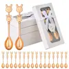 Regalo Promocional de Boda Día de San Valentín Regalo de Bautizo de Bebé Cuchara de Café de Conejo, Conejo Doméstico Año del Conejo Postre