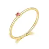 Anillo de Fin de Año de Cumpleaños Sencillo de Lujo Ligero de Moda Europea y Americana Transfronterizo Anillo Fino con Piedra de Nacimiento de Plata de Ley S925 18K para Mujeres