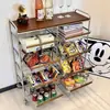 Armário de armazenamento tipo gaveta prateleira de cozinha carrinho pequeno estilo antigo prateleira de sala de estar armazenamento móvel de brinquedos