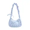Bolsa Estilo Coreano Estilo Ballet para Mulheres Verão 2025 Nova Bolsa Pequena Plissada com Laço Moda para o Dia a Dia Bolsa de Ombro de Abaixo do Braço
