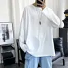 Camiseta de manga curta masculina verão Nova ins moderna estilo Hong Kong solta casual cor sólida versátil camiseta básica T-shirt bonito