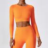 Traje de Ropa de Yoga Tejido de Punto sin Costuras Europeo y Americano Transfronterizo de Hilo Acanalado de Manga Larga y Chaleco Pantalones Ropa Deportiva para Fitness Yoga para Mujer