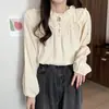 Camisa vintage de estilo francés con volantes y manga larga, diseño único, nueva colección primavera-otoño 2026, top suelto, delicado y de aspecto de hada