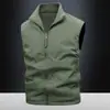 Chaleco Polar Reversible para Hombre Otoño e Invierno Color Sólido Cuello Alto Chaleco Casual para Exteriores para Hombre Chaqueta Transpirable para Hombre