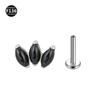 Varilla de titanio F136 de 3 ojos de caballo, 1.0/1.2, piedra natural cruda, ágata, para perforar, joyería, clavo para labio y oreja, venta directa de fábrica
