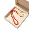 Artesanías cordón tejido a mano rojo y dorado cuerda de collar asa accesorios cordón cuerda de cordón gruesa con colgante