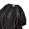 Camiseta de Manga Corta Diseñada para Hombre Verano 2025 Nueva Holgada Casual Cuello Redondo Top Camisa de Manga Tres Cuartos Dropshipping