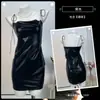 Mariposa Pensamientos Maravillosos Lencería de Seda Encaje Superficie Brillante con Tirantes Ajustado Bodycon Falda Nightclub Sexy Vestido de Chica Caliente A023