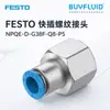 Conexão Rosqueada de Engate Rápido FESTO NPQE-D-G38F-Q8-P5 Conector de Tubulação Industrial Produto Original Genuíno