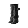 Botas Estilo Hot Girl para Mulheres 2026 Novas Bico Fino Fivela de Cinto Cano Alto Botas de Equitação Nicho Retrô Botas de Cano Alto
