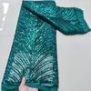 Nuevo Vestido de Noche Vestido Completo Lentejuelas Encaje Bordado Tela Multicolor Malla de Moda Encaje de PuntosMN39