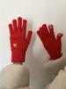 Guantes de Oso Bordados Estilo Coreano para Mujer Nuevos Otoño e Invierno Cálidos Sin Dedos Cinco Dedos Tejidos de Lana
