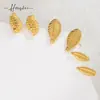 Pendientes de Acero Inoxidable con Oro de 18K Espiga Moda Europea y Americana Lujo Accesible Pendientes de Gama Alta para Rostros Cuadrados y Redondos Envío Directo