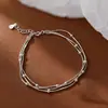 Plata de Ley S925 Cadena Hueso de Serpiente de Tres Capas Pulsera de Cuentas de Transferencia de Lujo Ligero de Gama Alta para Mujer Pulsera de Cuentas de Plata Simple y de Moda Venta al por Mayor