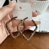 Pendientes Geométricos con Estampado de Leopardo con Aguja de Plata, Aretes de Tachuela Transfronterizos de Lujo Ligero de Moda, Pendientes Versátiles de Gama Alta de Nicho para Mujeres