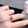 Anillo de Amatista Natural para Mujer, el Color es Increíble, el Tamaño de la Piedra es de 6 mm Anillo Incrustado de Plata de Ley S925 de Alta Gama
