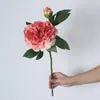2 cabeças de peônia pintadas a óleo artificiais, flores de seda, para decorações de casamento, decoração de casa, arranjos de flores, flores de plástico e adereços de fotografia