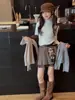 Ropa interior térmica de manga larga para niñas, estilo nuevo, dibujos animados de niña, manga larga, forro polar fino, capa base versátil, cuello medio, estilo coreano, moderno