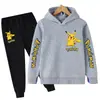 Sudadera con capucha Exportación Europea y Americana Estilo Nuevo Niños y Niñas Anime Pikachu Sudaderas con capucha para Niños y Niñas Traje de Sudadera