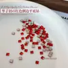 Mini Diamantes de Imitación Rojos K9 para Uñas con Bordes Biselados, Diamantes Irregulares Rojos de Fondo Plano para Uñas de Año Nuevo, Paquete Mixto