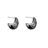 S925 Agulha de Prata Estilo Coreano Minimalista All-match Comutação Metal Ear Studs Arc Vento Frio Internet Vermelho Adzuki Brincos de Feijão Mulheres