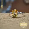 Nuevo Anillo de Cristal Amarillo Natural para Mujer, Anillo Moderno de Piedra Preciosa de Color de Alta Gama, Temperamento de Lujo Ligero, Tamaño Ajustable, Directo del Fabricante