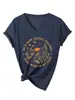 En una Carretera Oscura y Desierta Amazon Wish Sitio Independiente Moda Casual Camiseta de Manga Corta con Cuello en V para Mujer