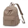 Mochila cruzada nueva de estilo coreano casual con temática de bosque, mochila de viaje versátil de color liso de pana, mochila escolar para niñas