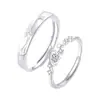 Anillos de Pareja Viaje Planeta Hombres y Mujeres Moda Ins Versátiles Lujo Ligero Anillos a Juego Circonita Abiertos Ajustables Anillos para Dedos Venta al por Mayor