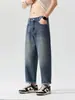 Ropa Popular para Hombre / Novedad de Primavera Tencel para Hombre Estilo Americano High Street Ajuste Holgado Jeans Cónicos Pantalones Casuales Cortos para Hombre