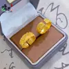 Tienda de Oro Mismo Estilo Anillo de Banda Ancha Flor de Peonía Chapado en Oro, Nuevo Estilo Chino Anillo Abierto de Peonía Tallado Tridimensional