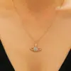 Collar Colgante de Personalidad Estilo Simple y Elegante Te Amo la Tierra Planeta Universo Circonita Microincrustada Extraterrestre