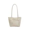 Bolsa de ombro/axila grande capacidade transfronteiriça, moderna e estilosa, bolsa simples de trama vazada, nicho e elegante, bolsa de ombro/axila versátil
