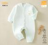 2024 Ropa de una pieza cálida de algodón puro para bebé recién nacido, estilo otoño e invierno, sin costuras, de tres capas, linda y adorable