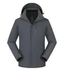 Jaqueta 3 em 1 (Forro de Fleece) (Capuz Removível) Unissex Casual Versátil Outdoor Diário